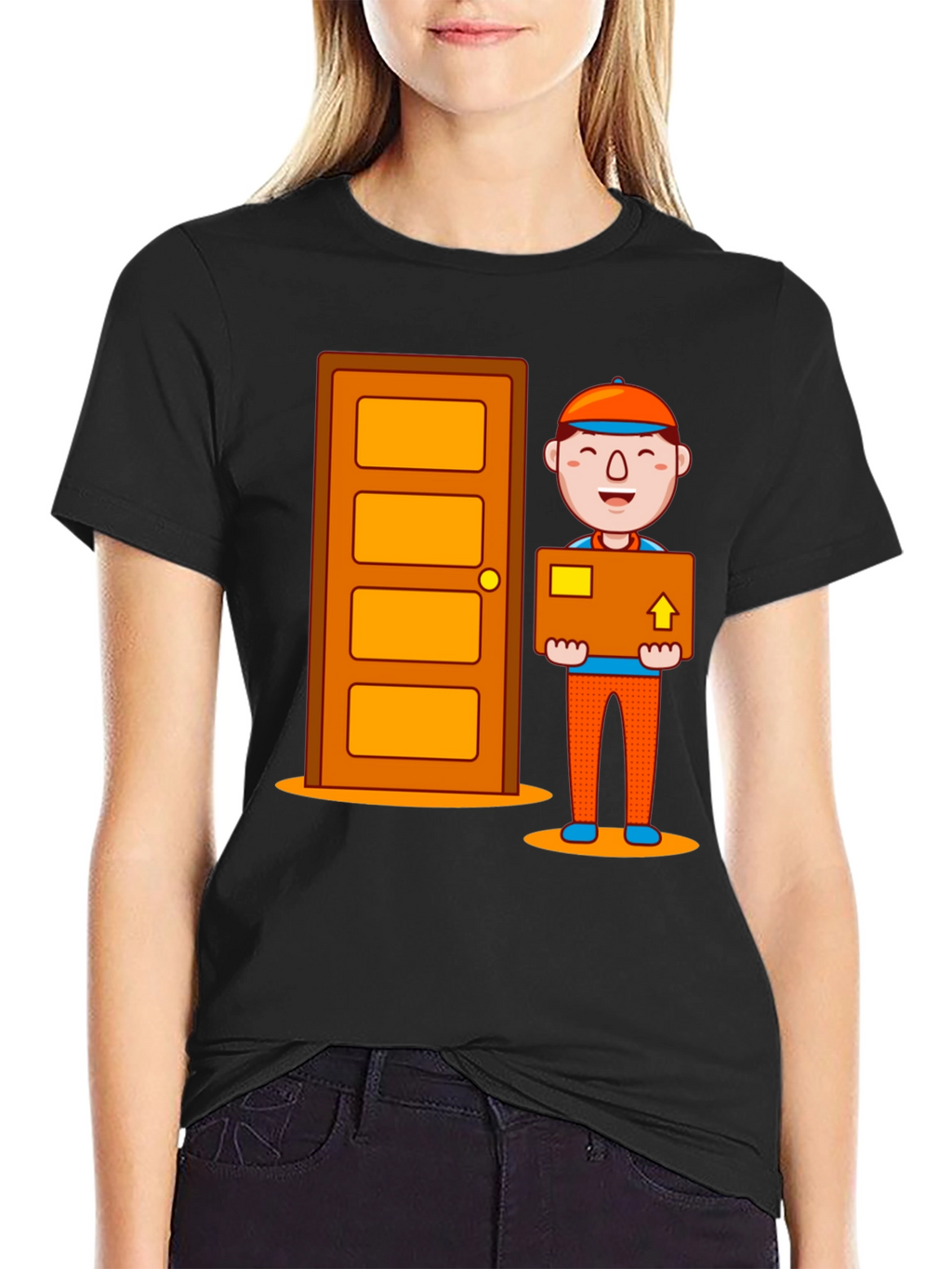 Delivery Guy Graphic T-Shirt - Black Cotton Tee