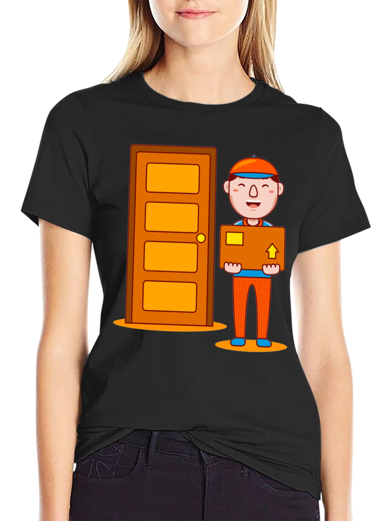 Delivery Guy Graphic T-Shirt - Black Cotton Tee