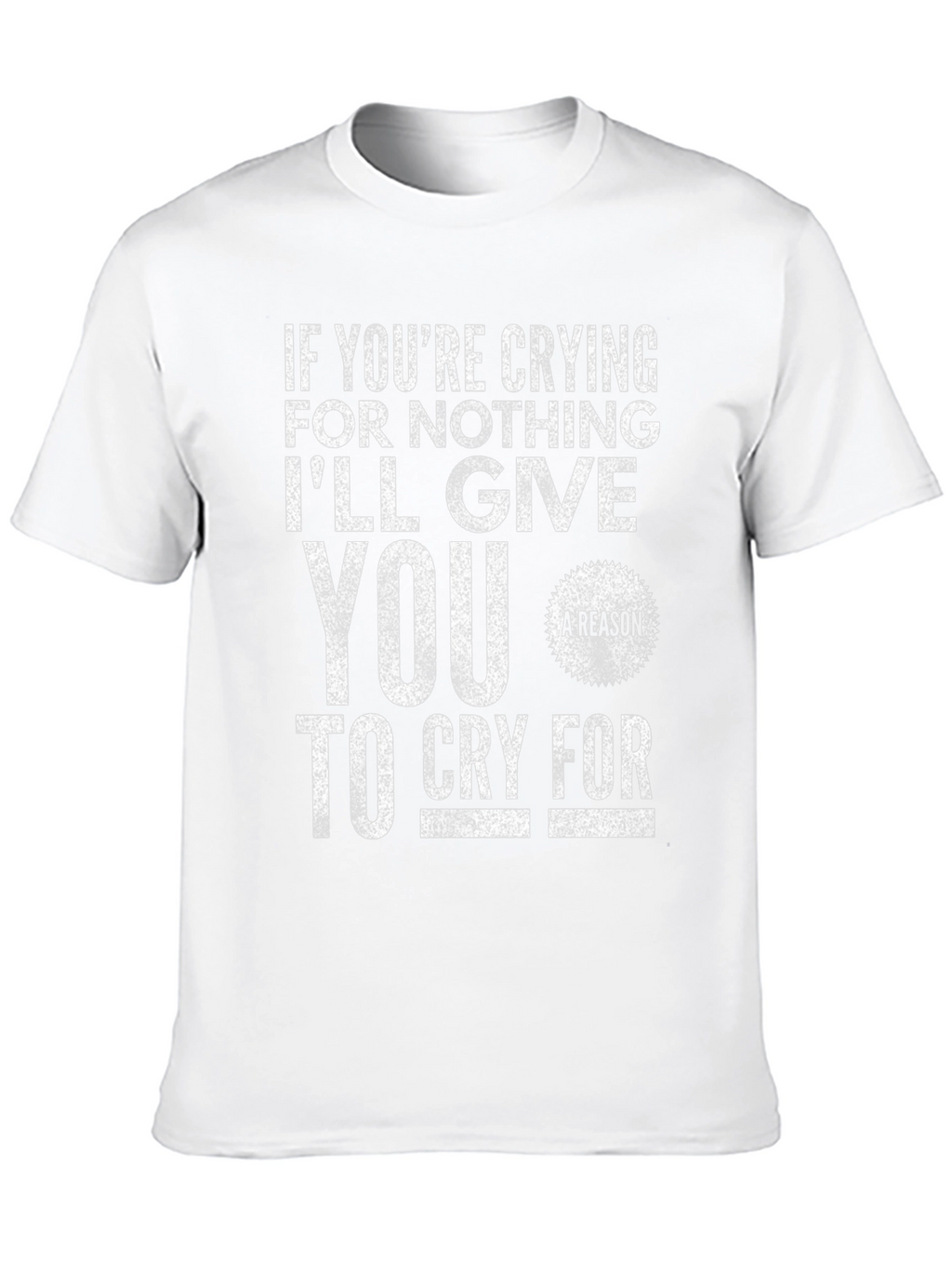 Cry For Nothing Mens Black Graphic T-Shirt