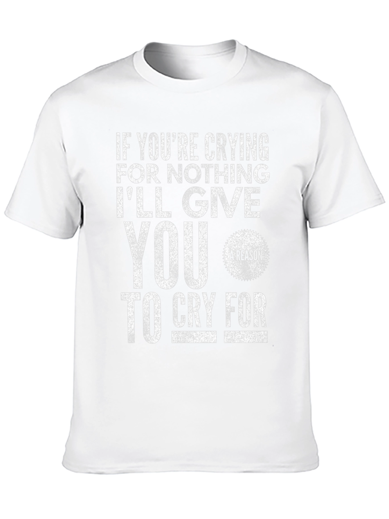 Cry For Nothing Mens Black Graphic T-Shirt