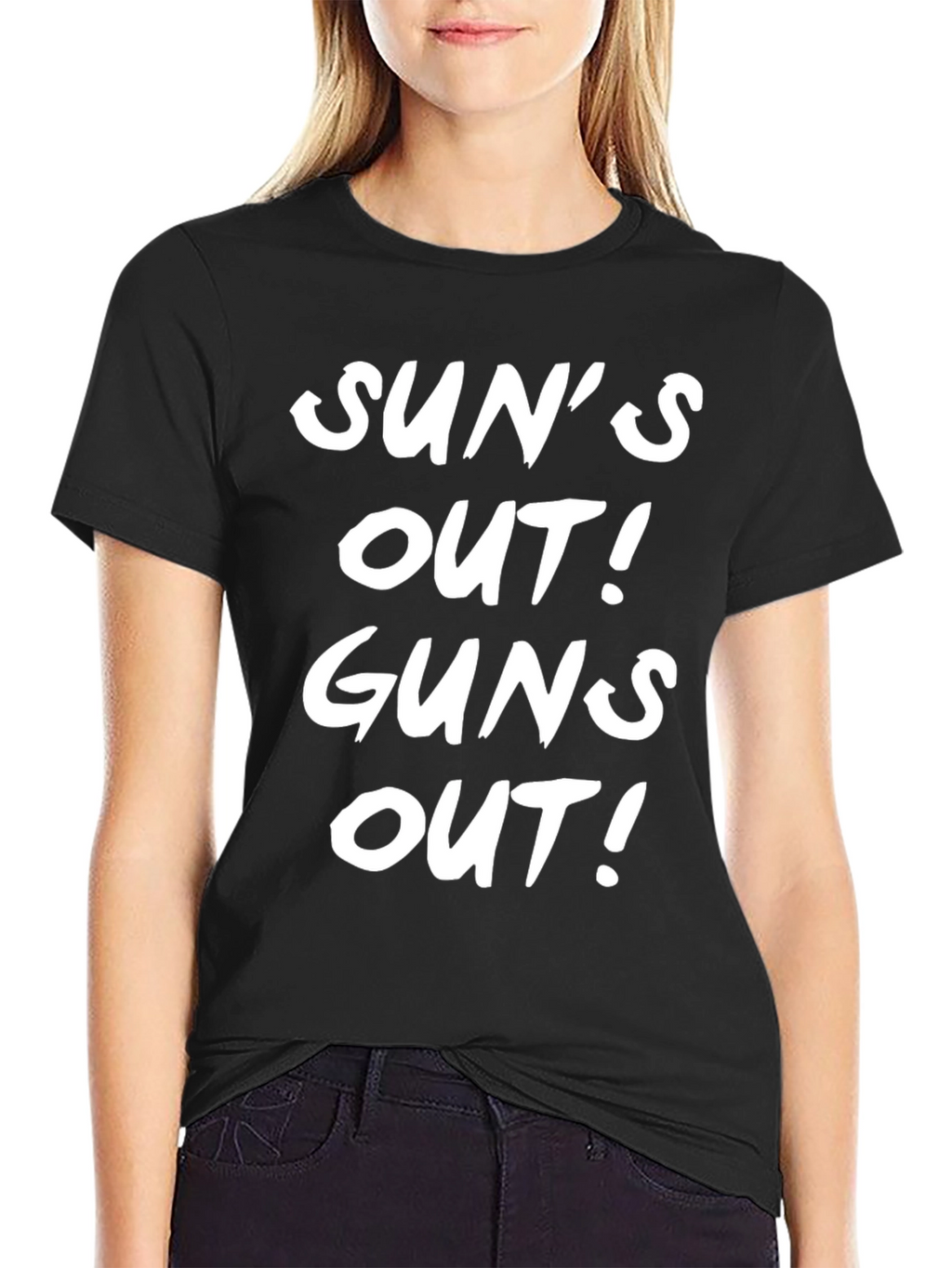 Suns Out Guns Out Black Graphic Tee Shirt