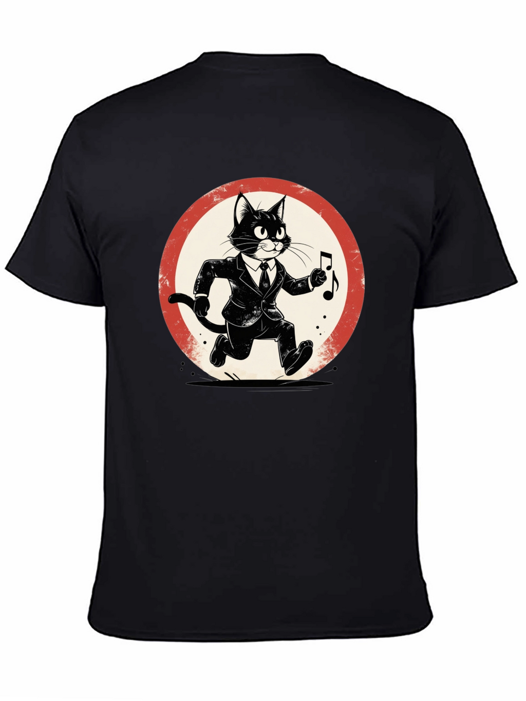 Cool Cat Jazz Musician Black T-Shirt