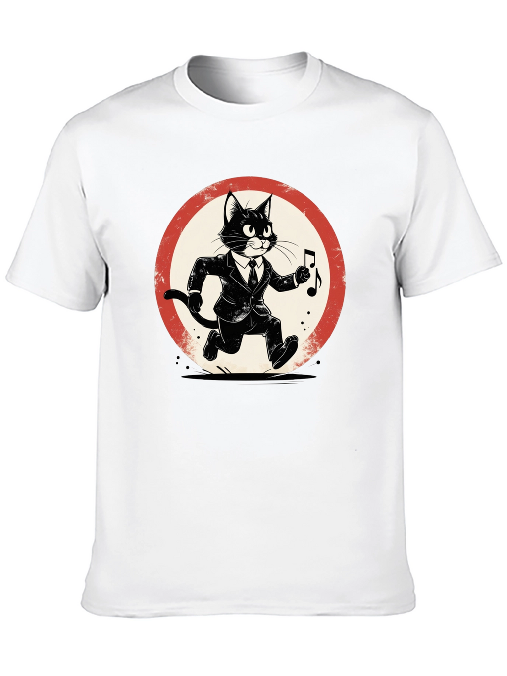 Cool Cat Jazz Musician Black T-Shirt