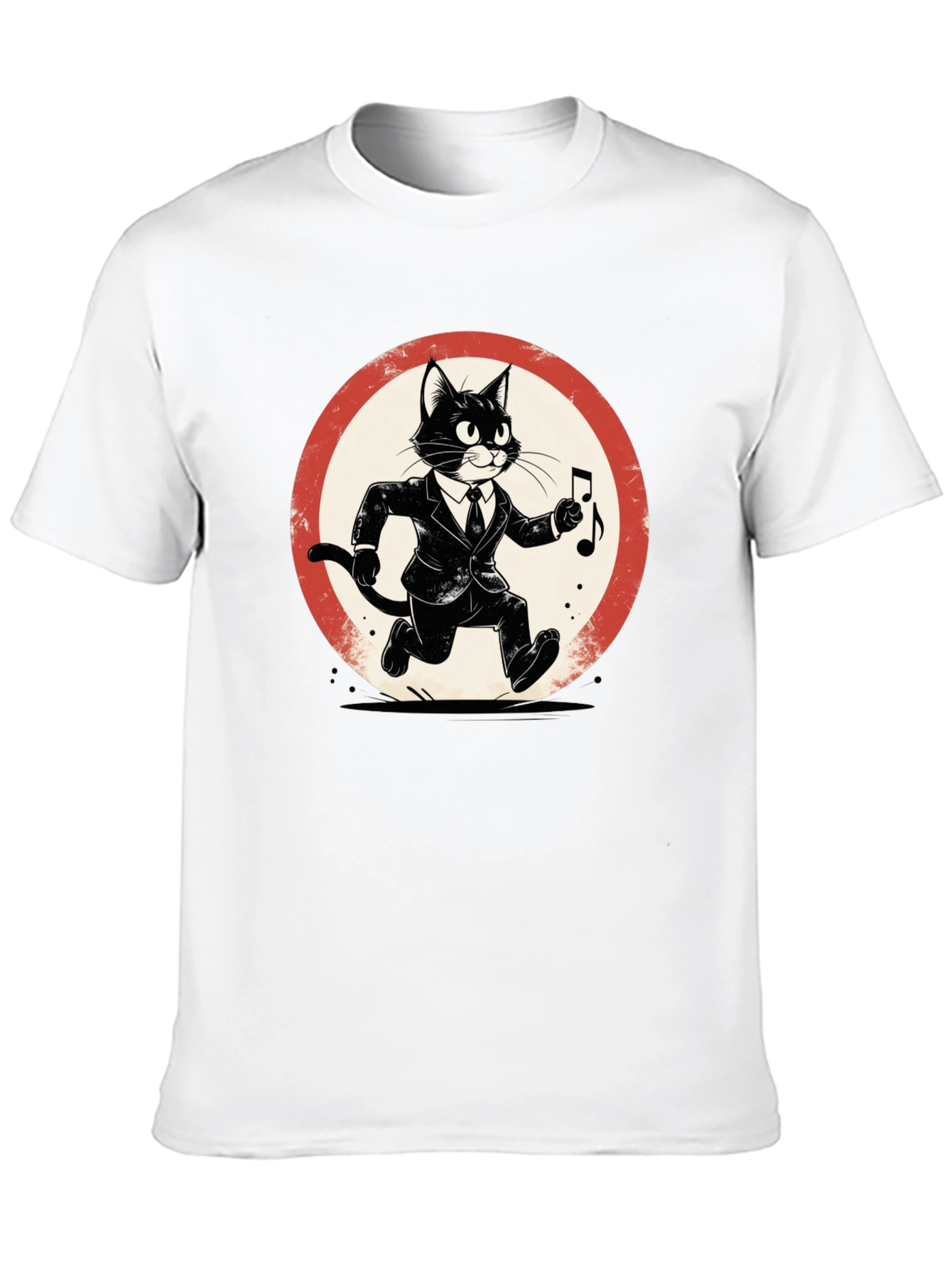 Cool Cat Jazz Musician Black T-Shirt
