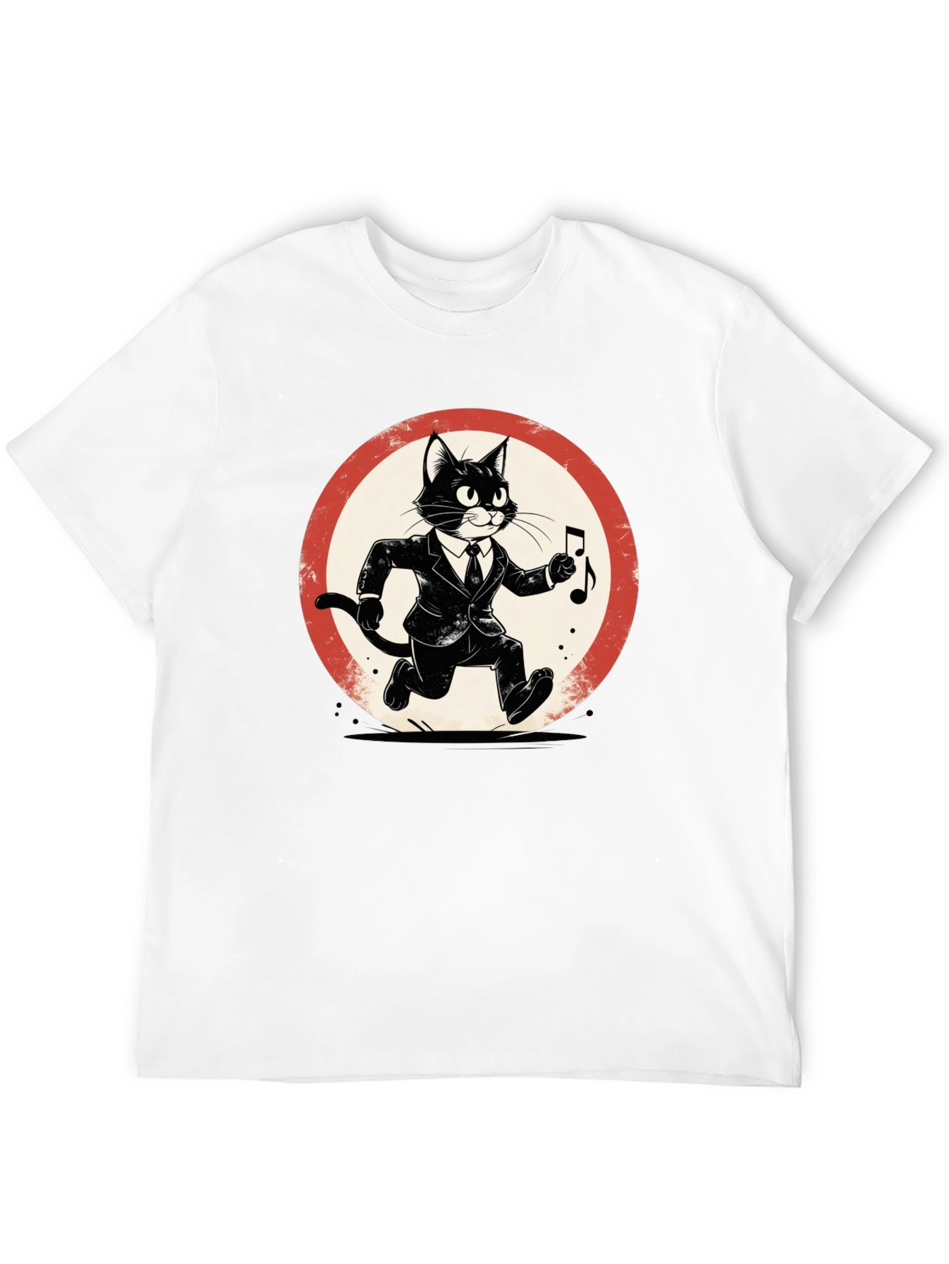 Cool Cat Jazz Musician Black T-Shirt