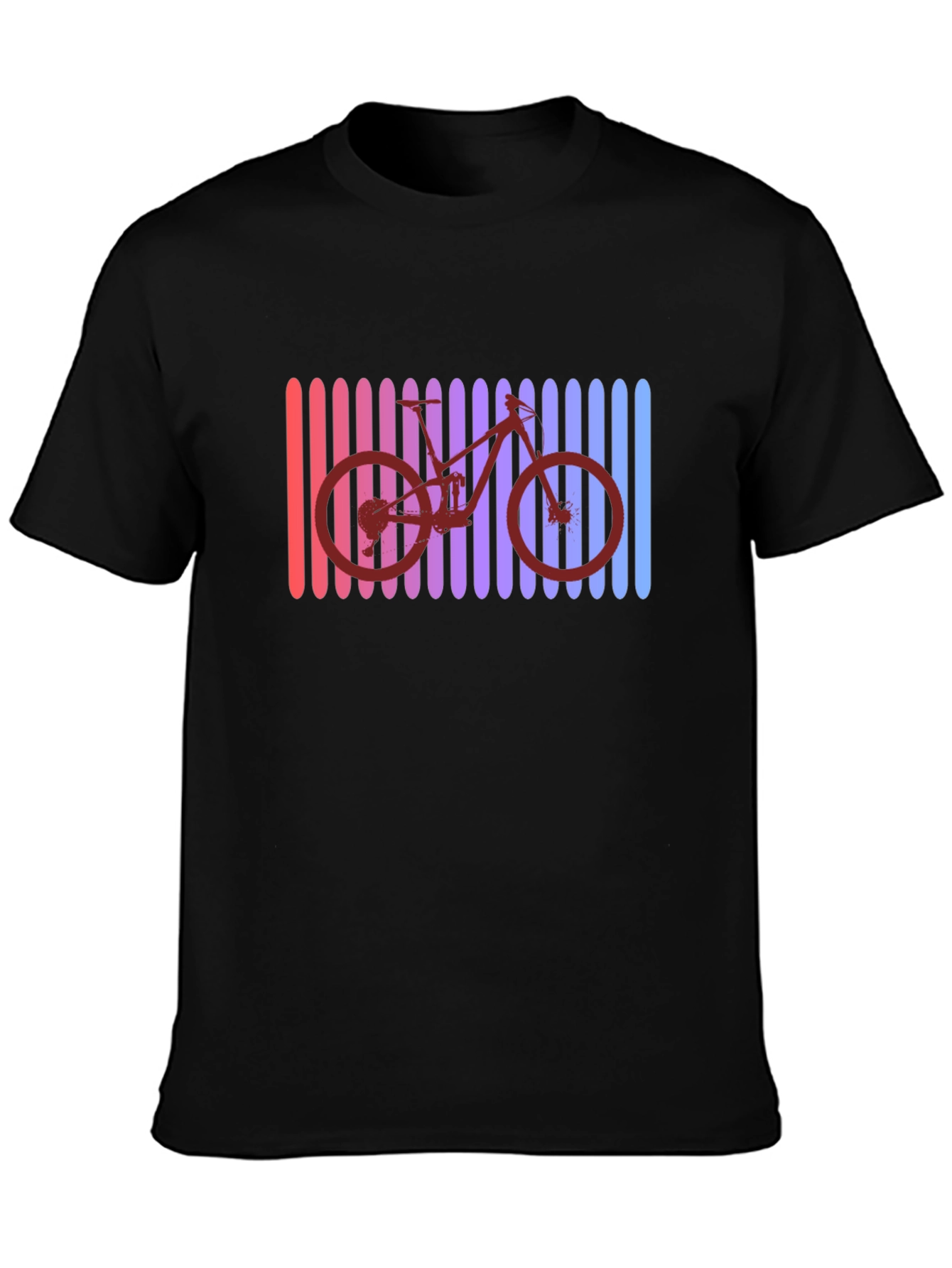 Gradient Bike Graphic Tee - Black Cotton T-Shirt