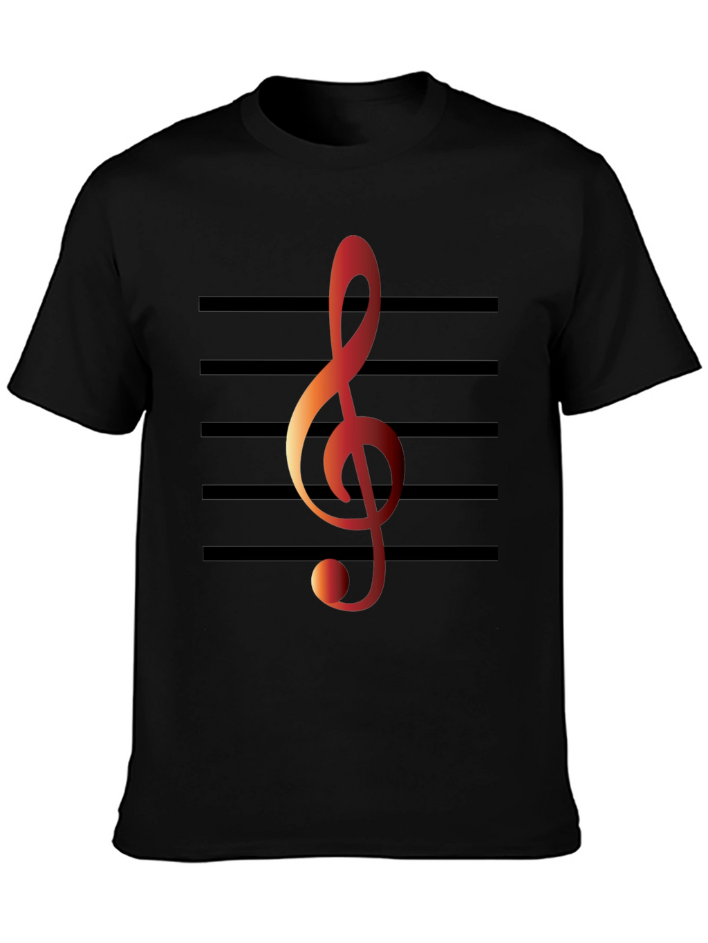 Musical Note Graphic Tee - Black Cotton T-Shirt