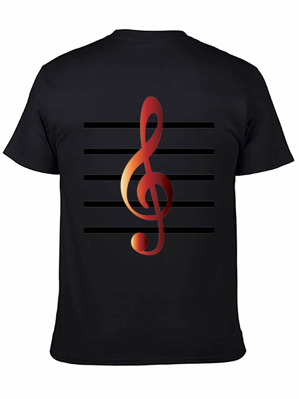 Musical Note Graphic Tee - Black Cotton T-Shirt