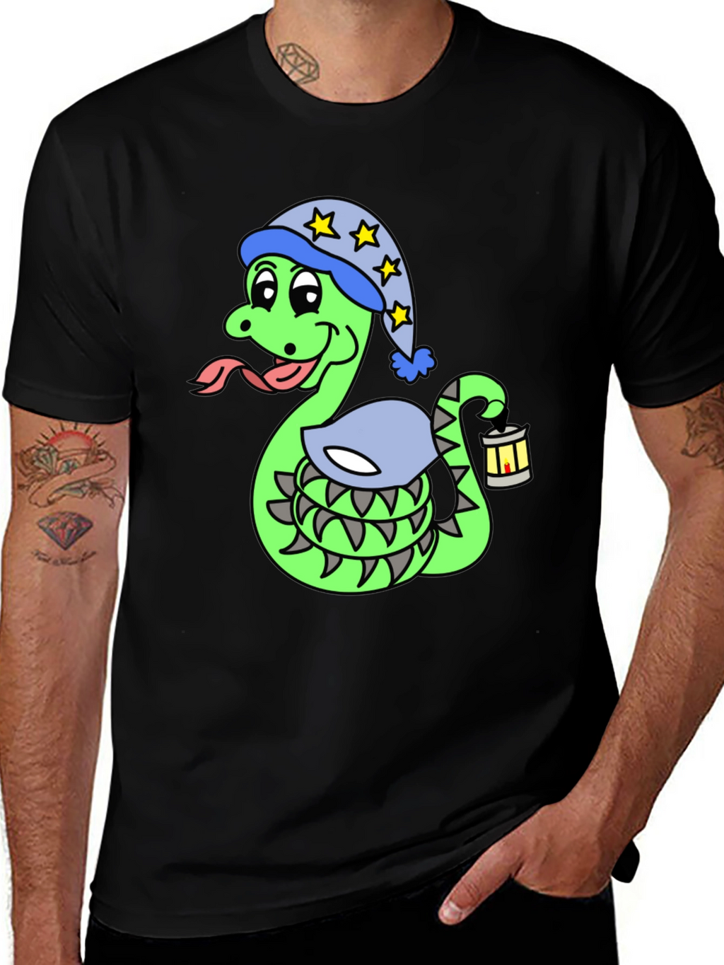 Snake in Pajamas Graphic T-Shirt