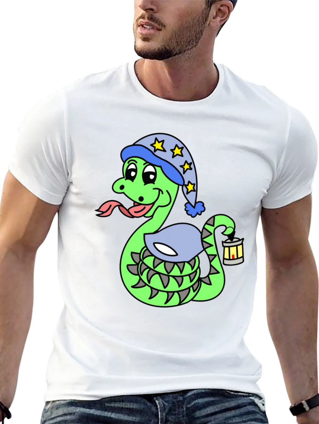 Snake in Pajamas Graphic T-Shirt