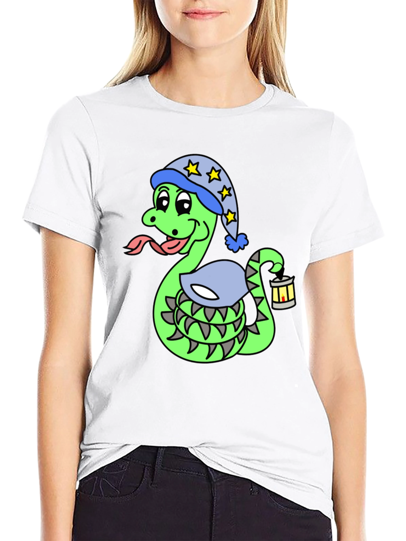 Snake in Pajamas Graphic T-Shirt
