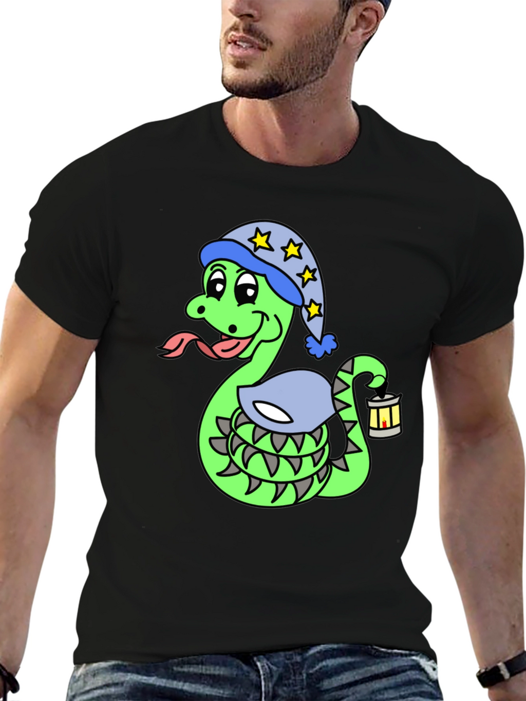 Snake in Pajamas Graphic T-Shirt