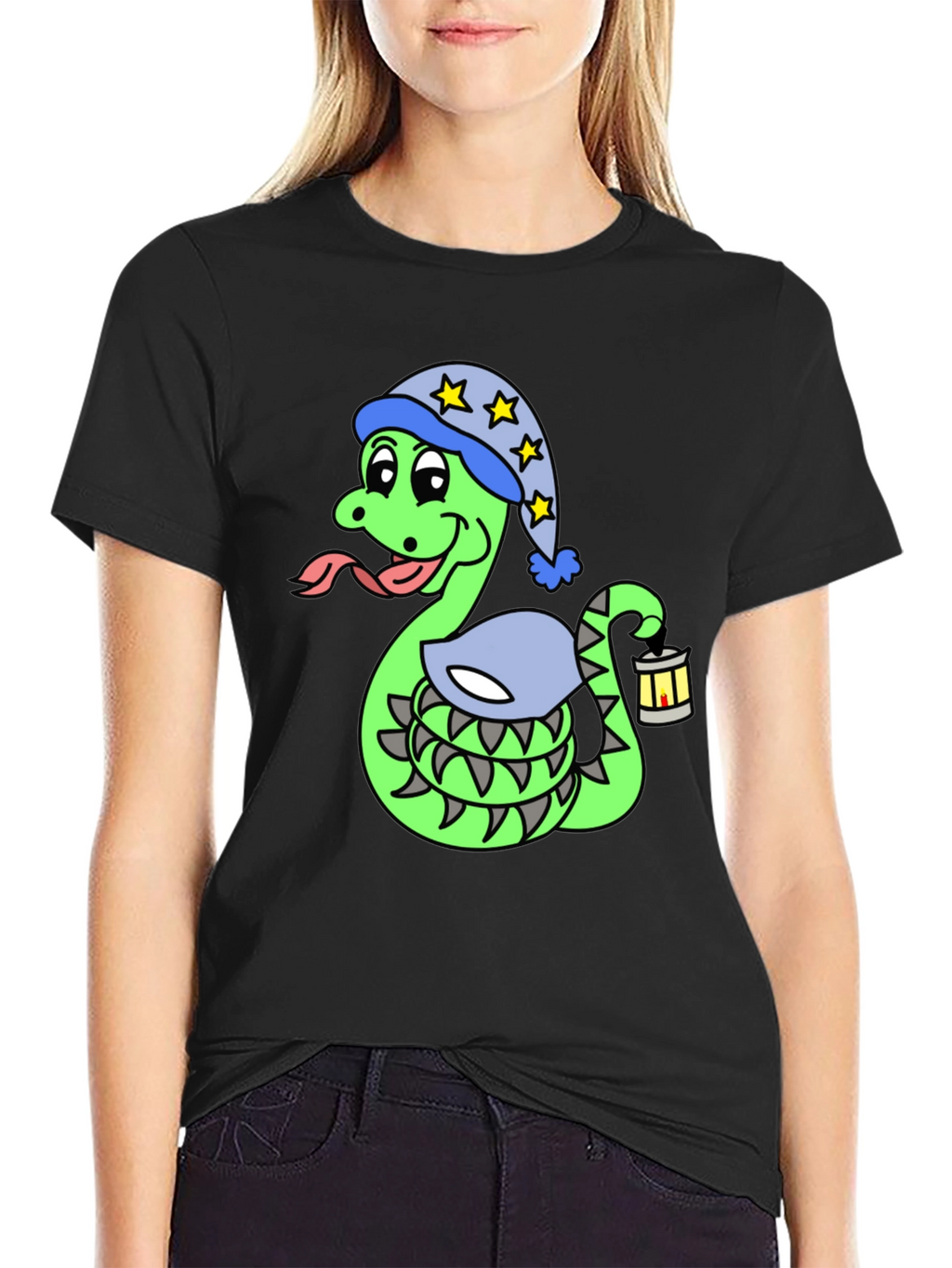 Snake in Pajamas Graphic T-Shirt