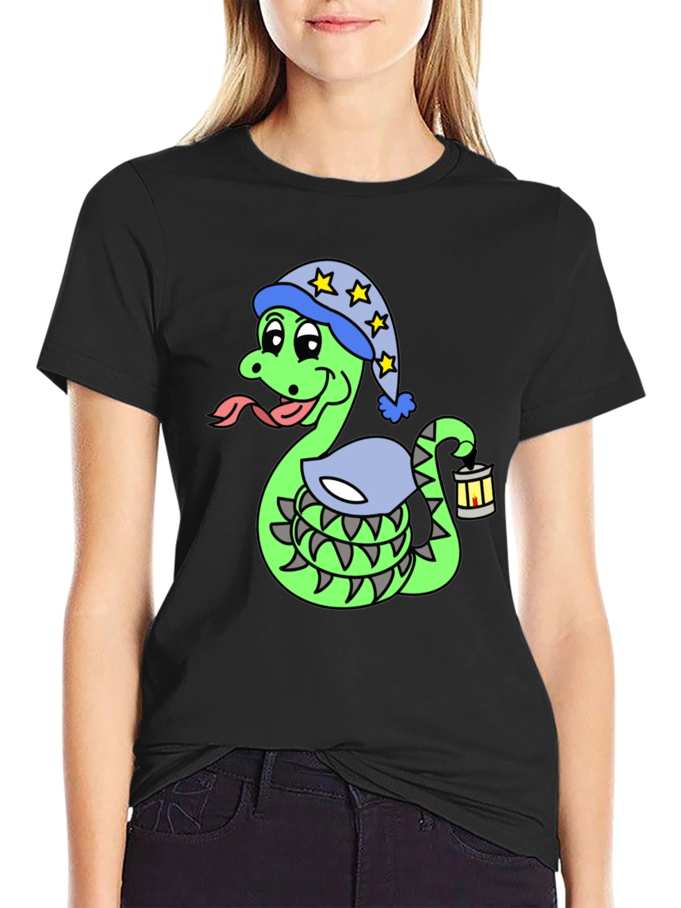 Snake in Pajamas Graphic T-Shirt