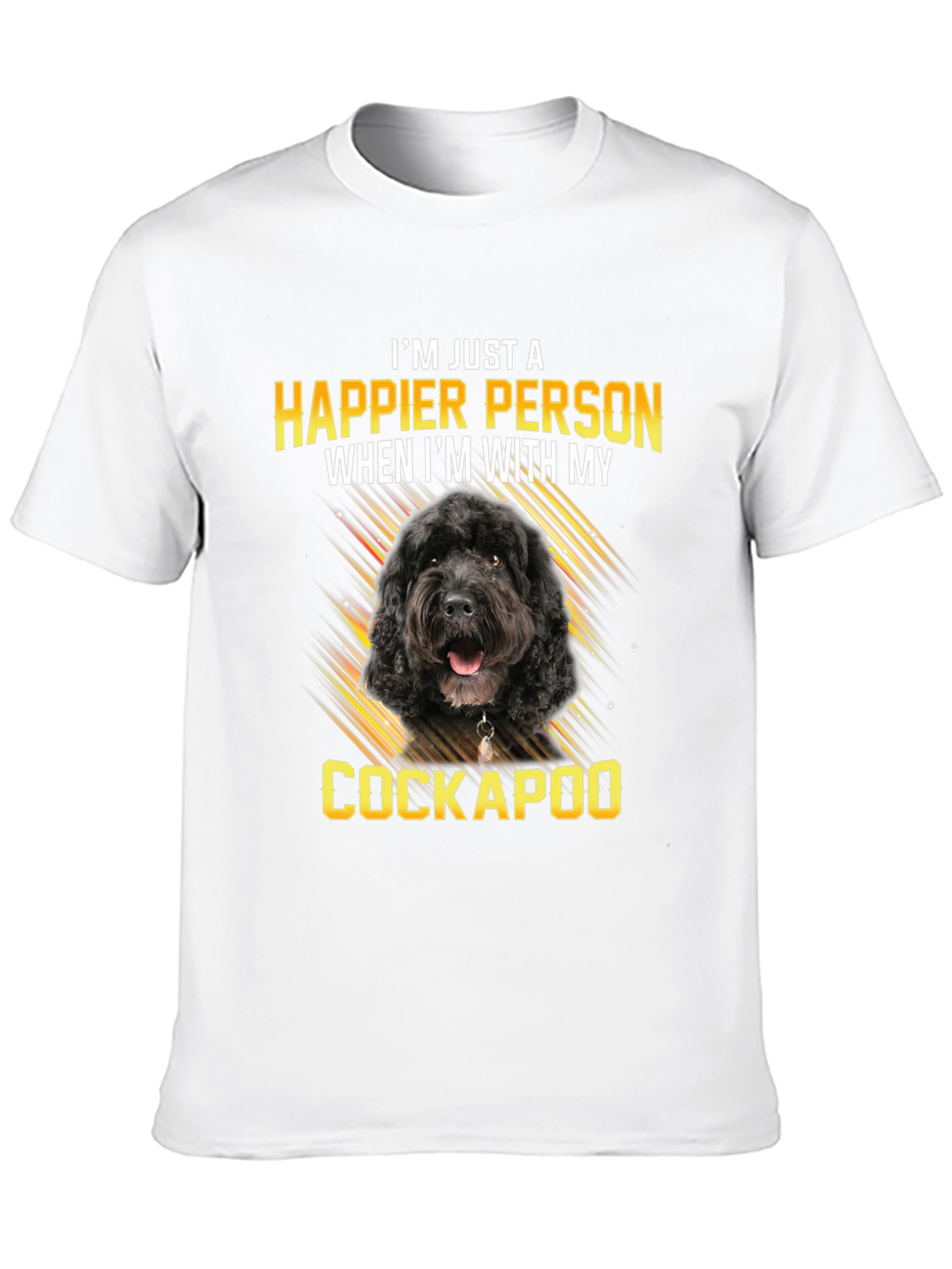 Happy Cockapoo Person Black T-Shirt