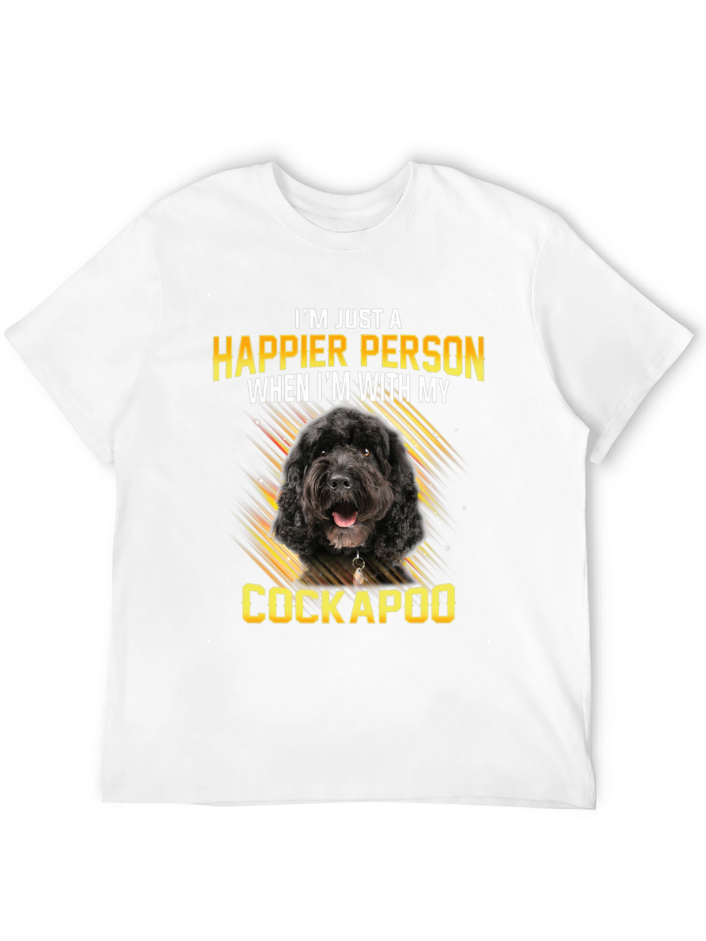 Happy Cockapoo Person Black T-Shirt
