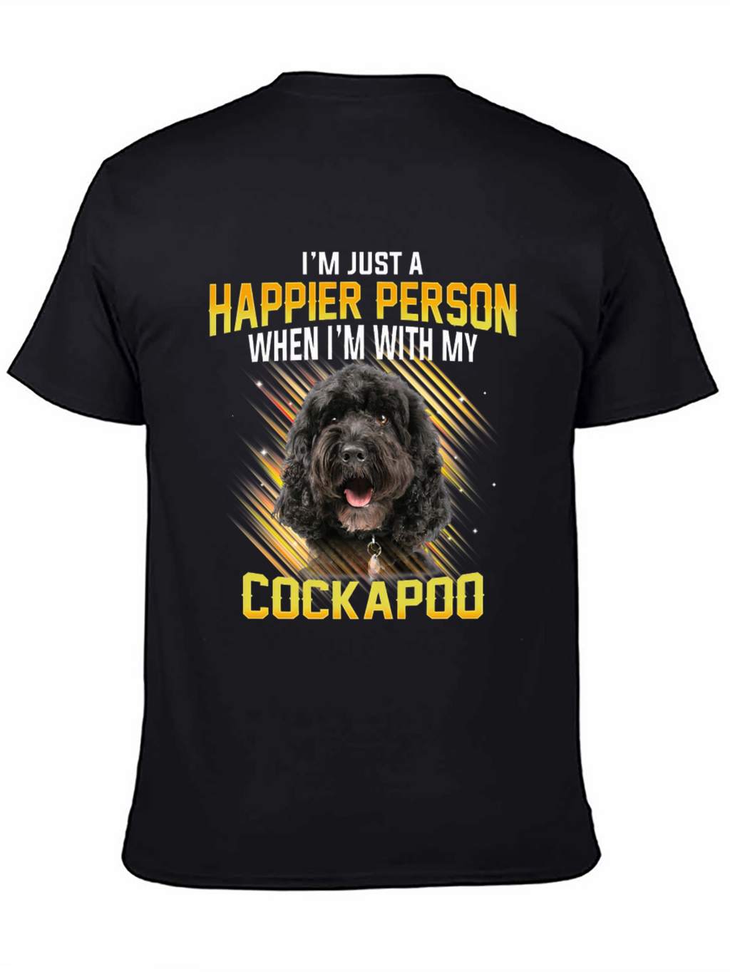 Happy Cockapoo Person Black T-Shirt