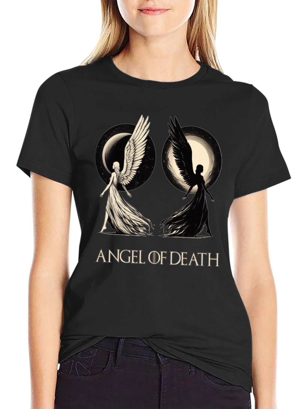 Angel of Death Graphic T-Shirt - Black