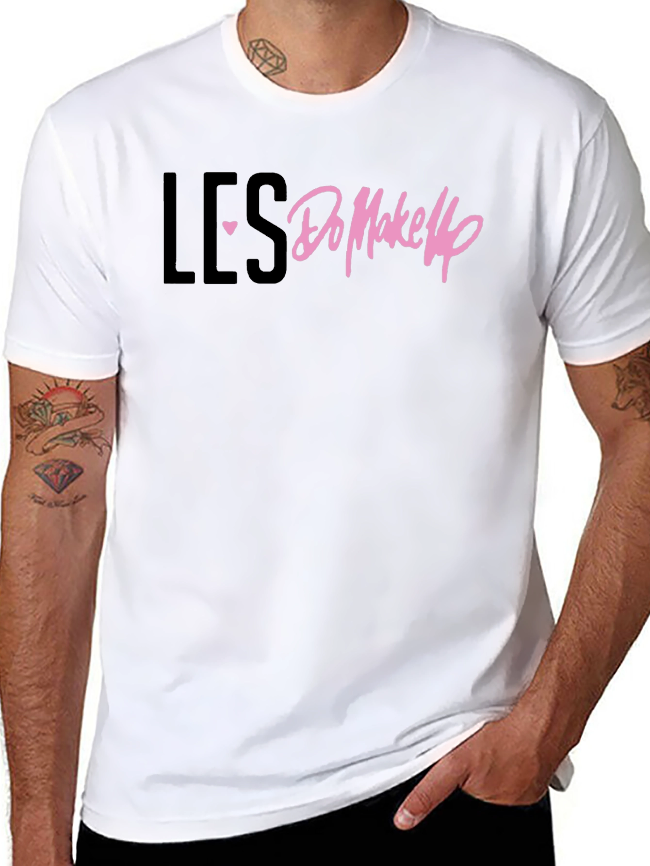 LES Heart Do Makeup T-Shirt - Black