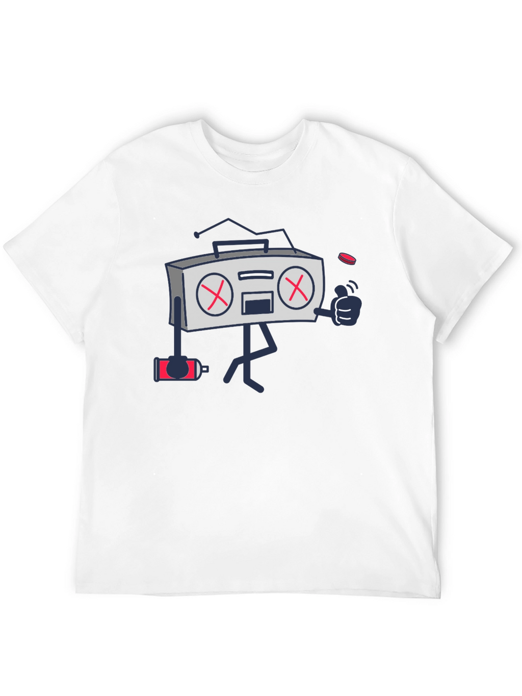 Radio Cartoon Black Graphic T-Shirt