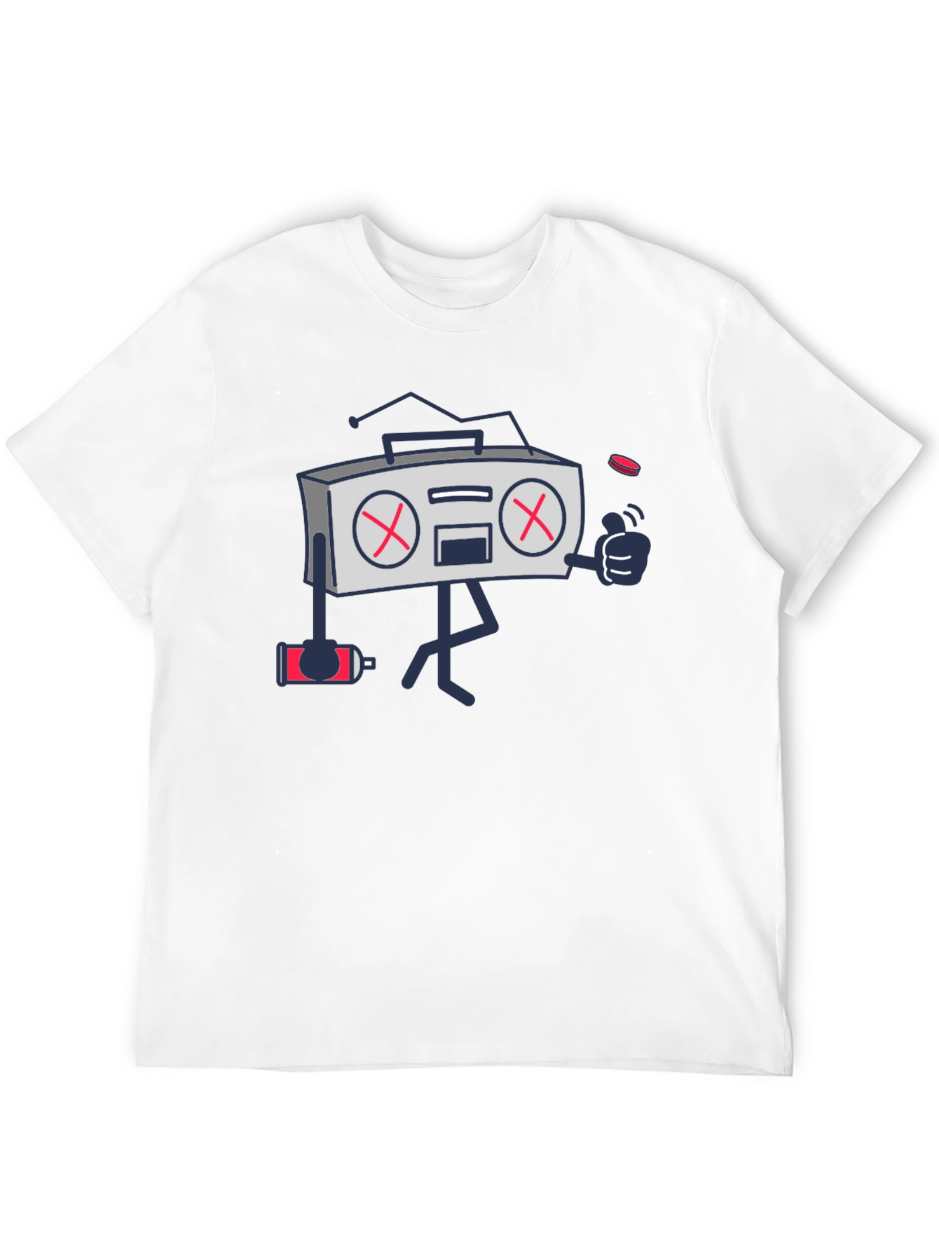 Radio Cartoon Black Graphic T-Shirt
