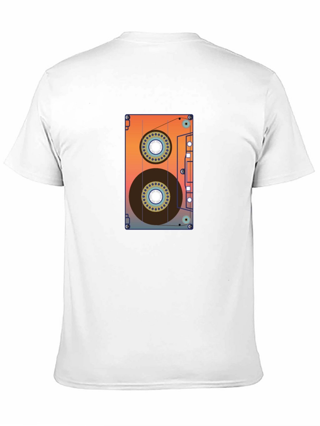 Retro Cassette Tape Graphic Tee - Black Cotton Blend
