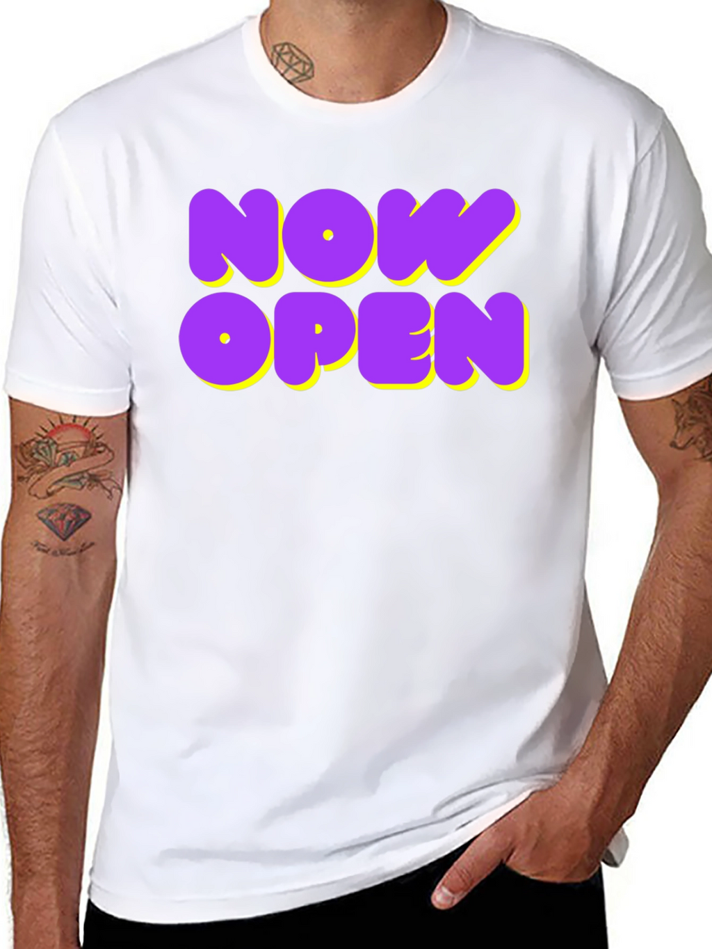 Now Open Graphic Tee - Trendy Casual Wear
