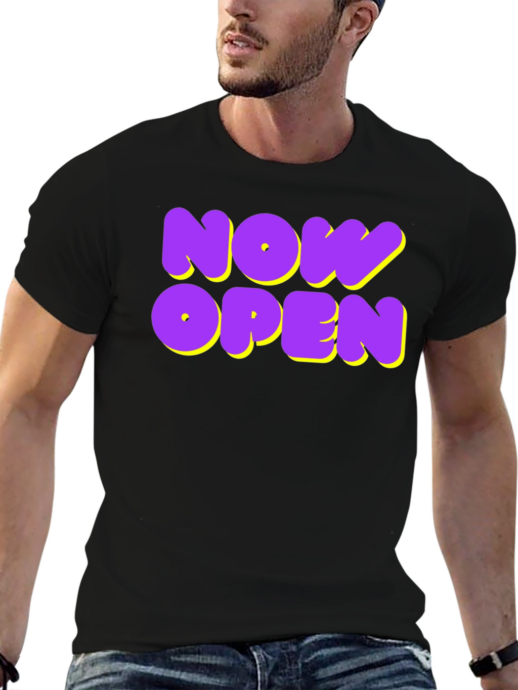 Now Open Graphic Tee - Trendy Casual Wear