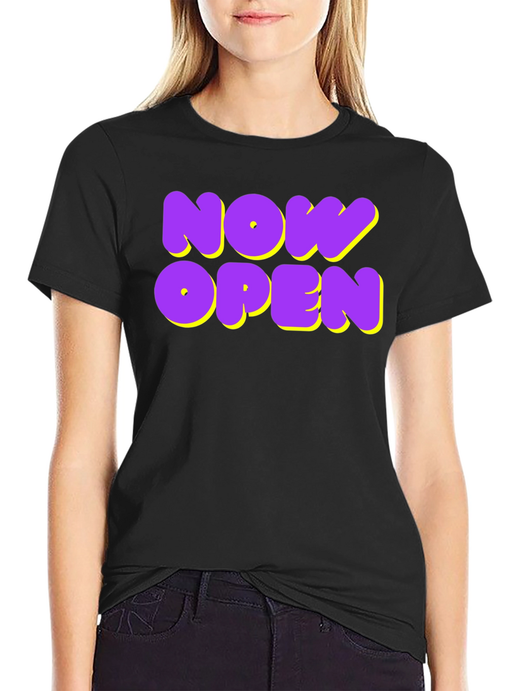 Now Open Graphic Tee - Trendy Casual Wear