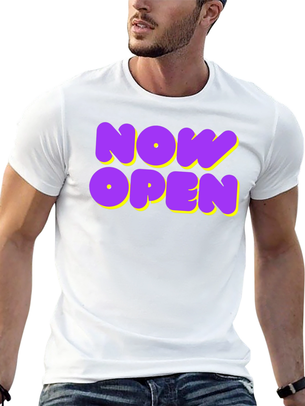 Now Open Graphic Tee - Trendy Casual Wear