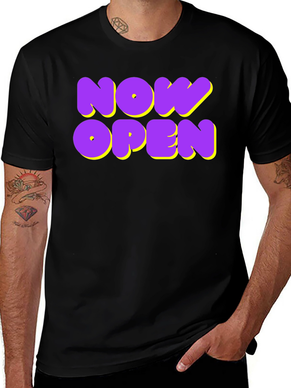 Now Open Graphic Tee - Trendy Casual Wear