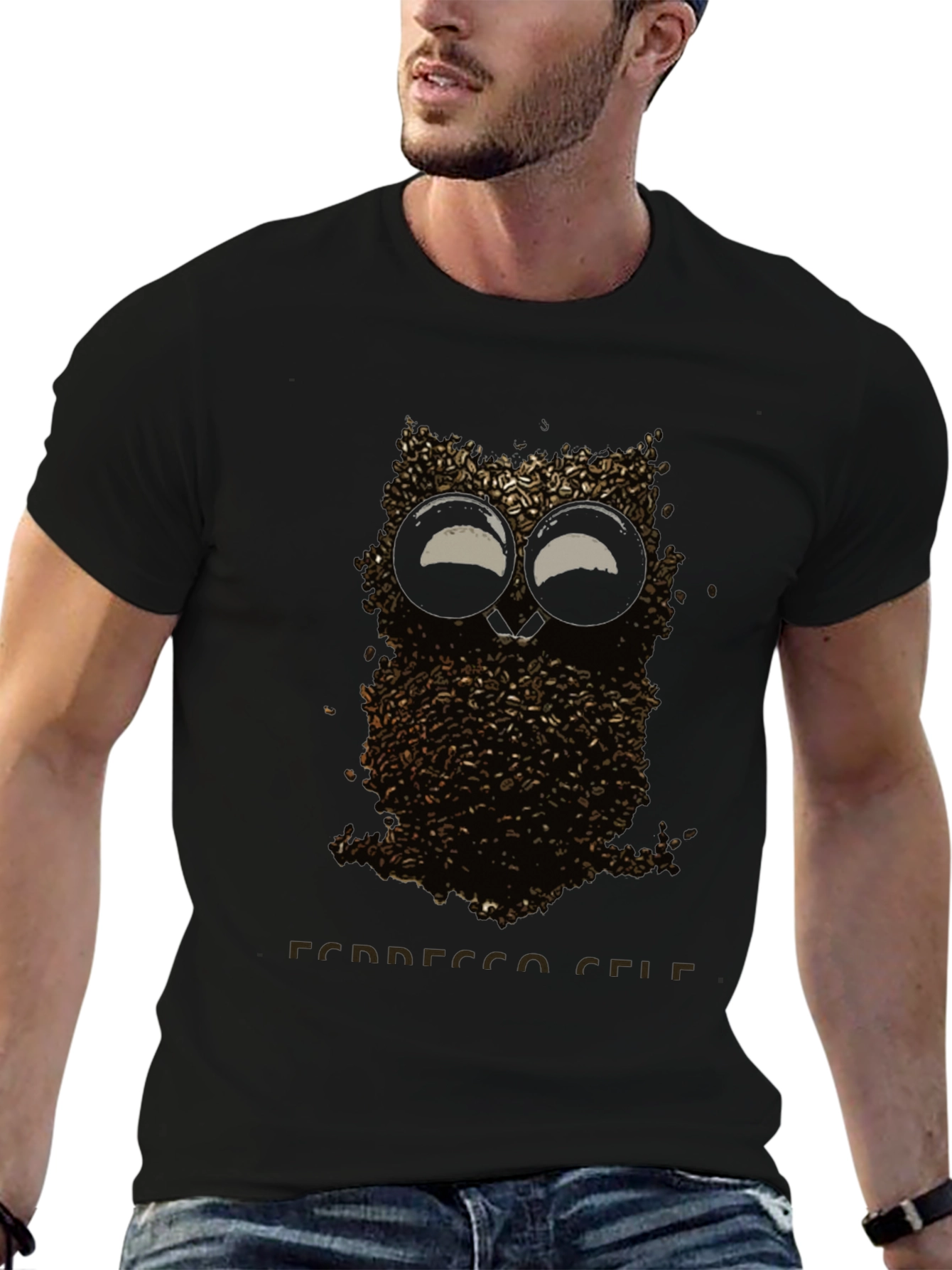 Coffee Bean Owl T-Shirt - Espresso Self