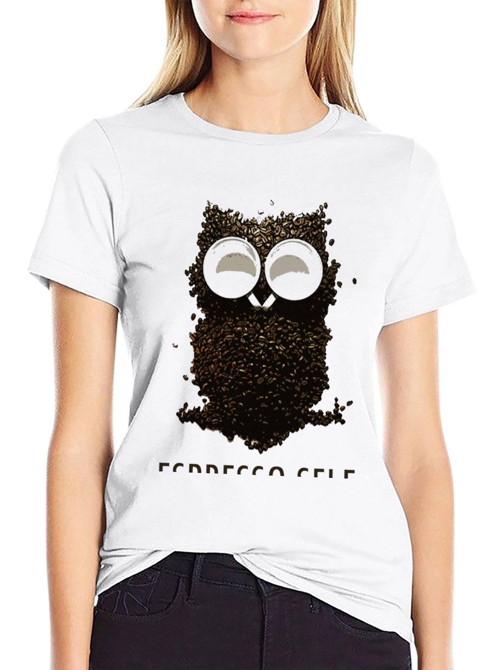 Coffee Bean Owl T-Shirt - Espresso Self