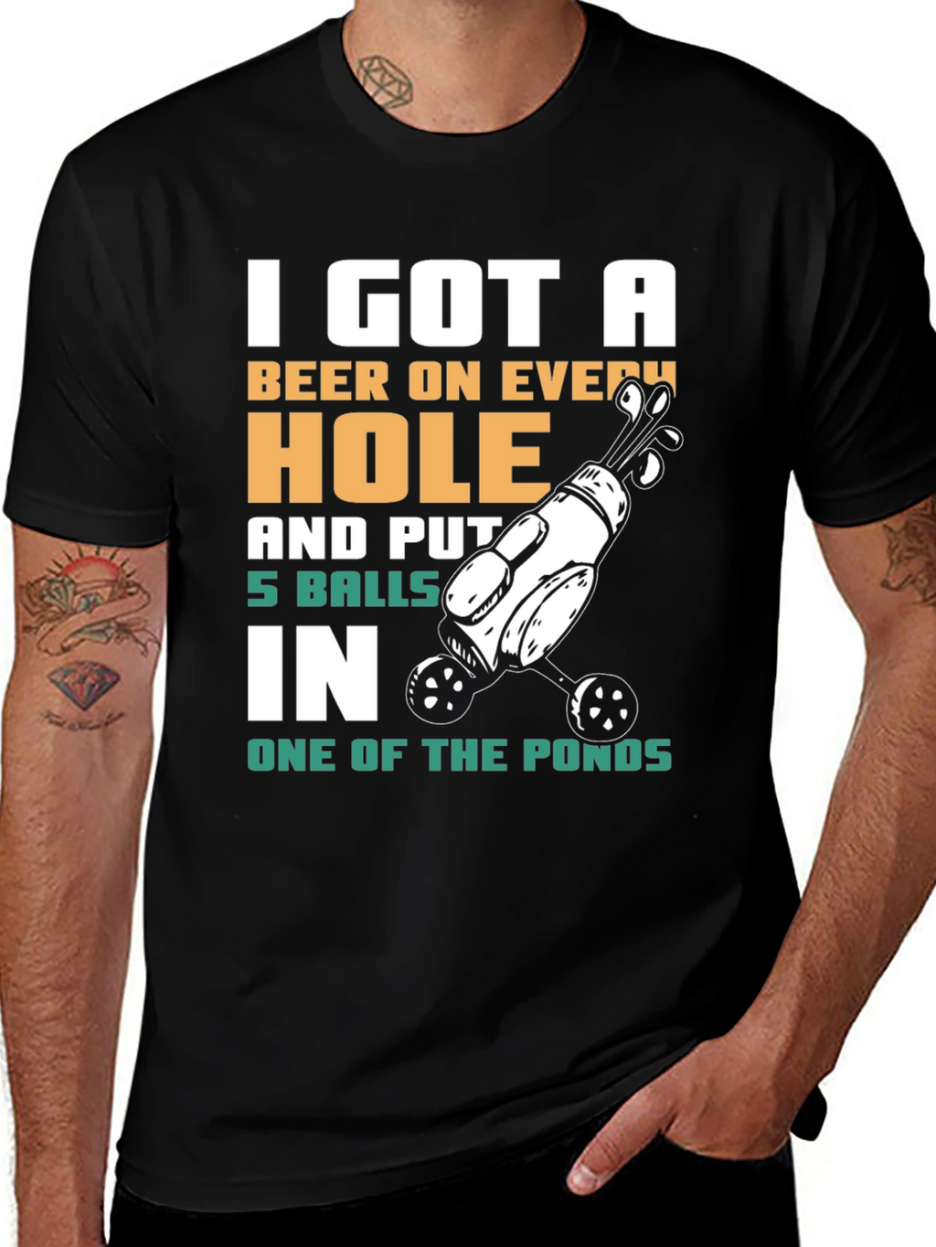 Funny Golf T-Shirt - Beer on Every Hole