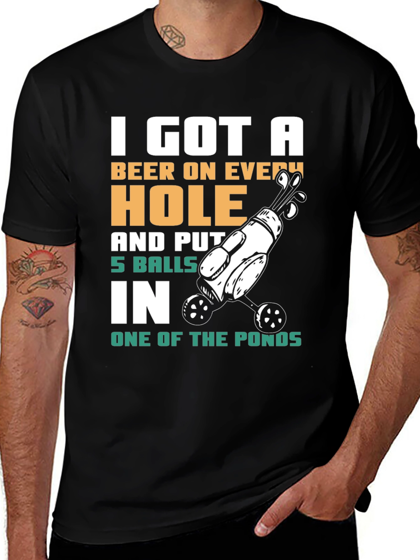 Funny Golf T-Shirt - Beer on Every Hole