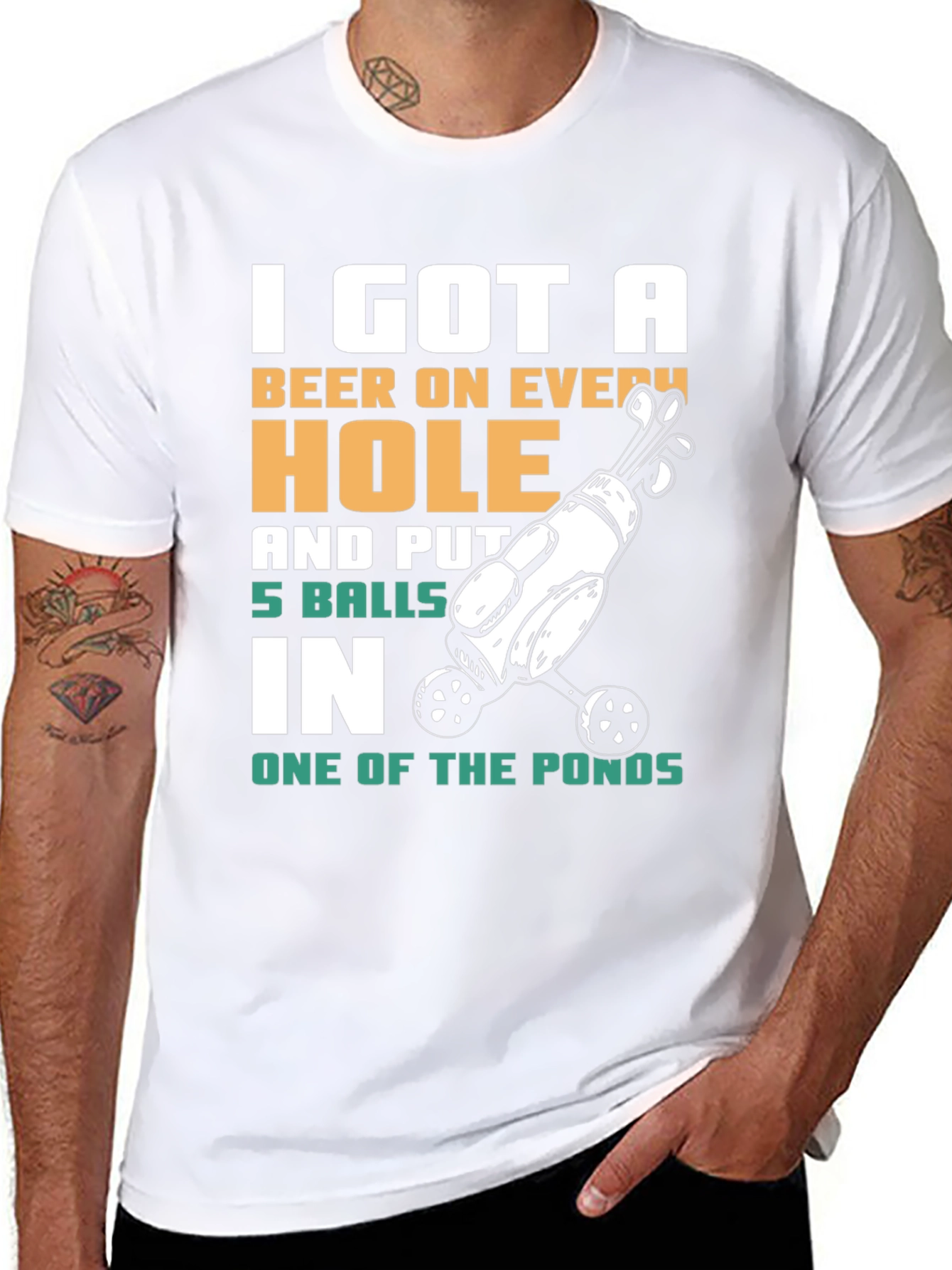 Funny Golf T-Shirt - Beer on Every Hole