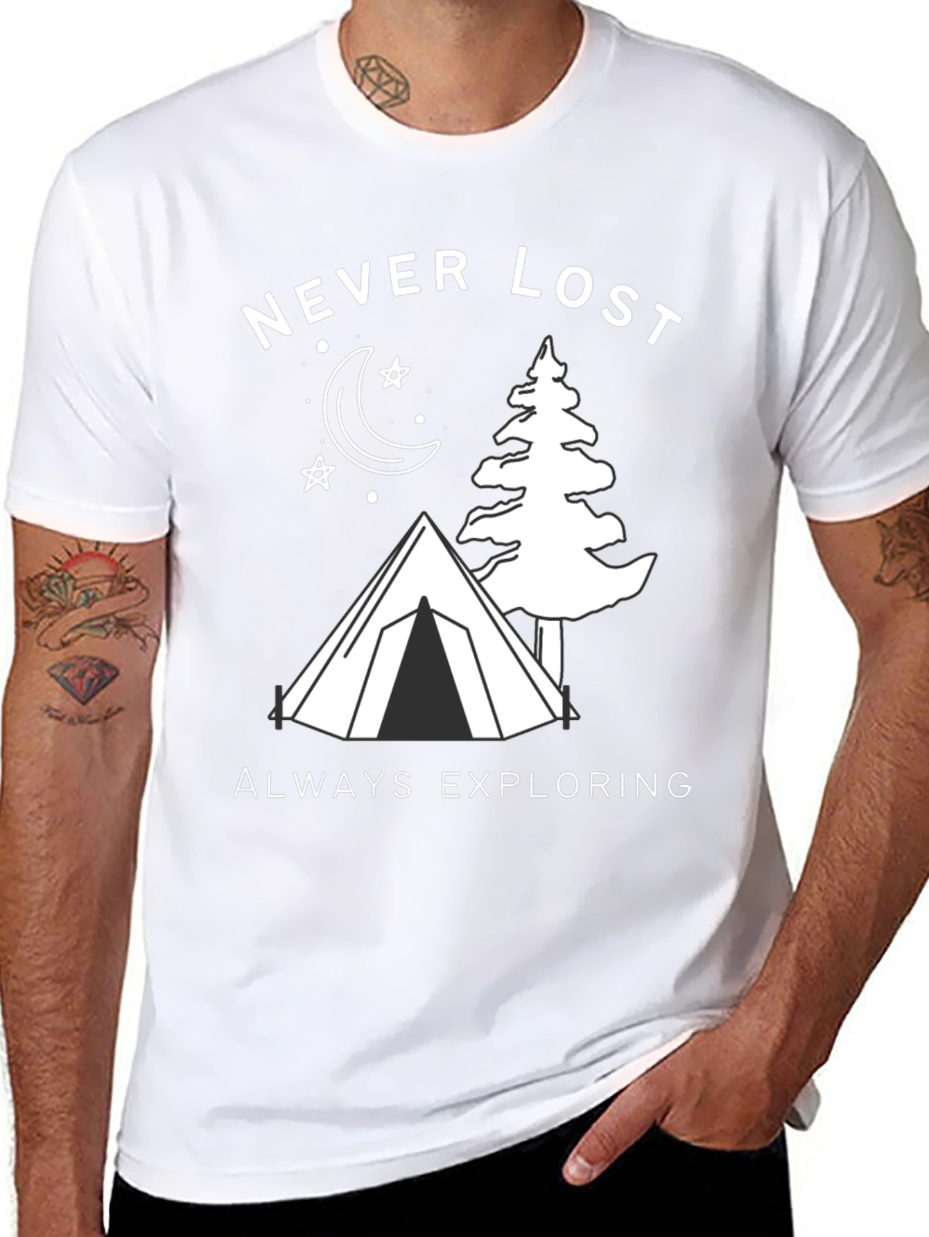 Never Lost Exploring Graphic T-Shirt