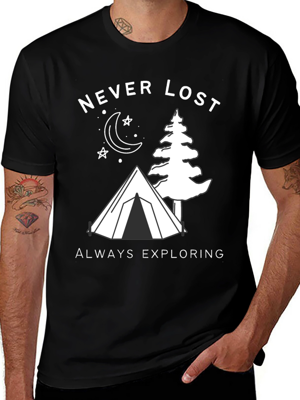 Never Lost Exploring Graphic T-Shirt
