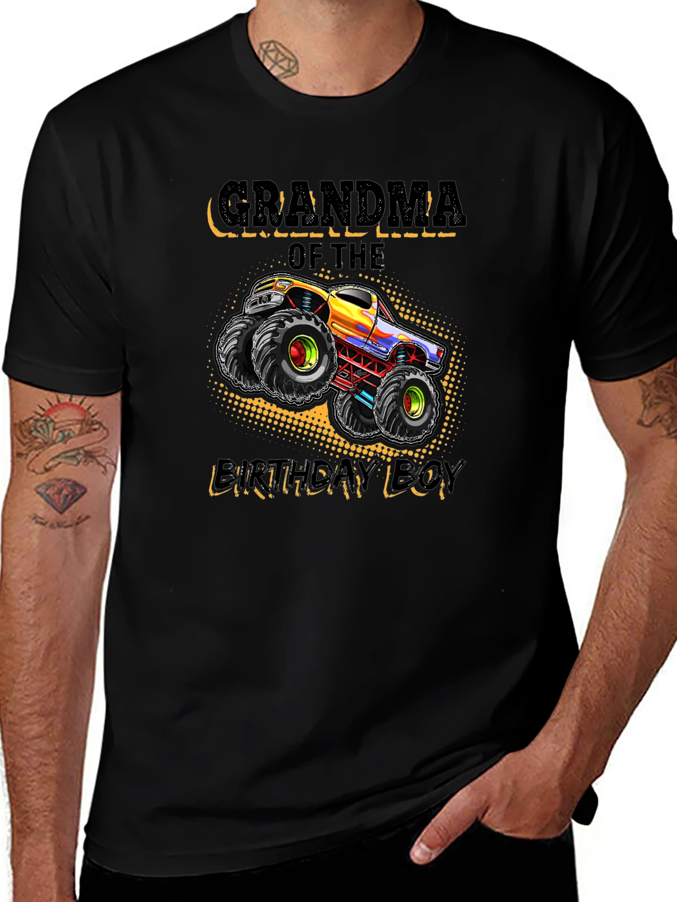 Grandma of the Birthday Boy Monster Truck T-Shirt