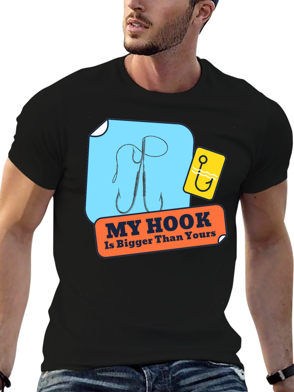 My Hook Is Bigger Than Yours Black T-Shirt
