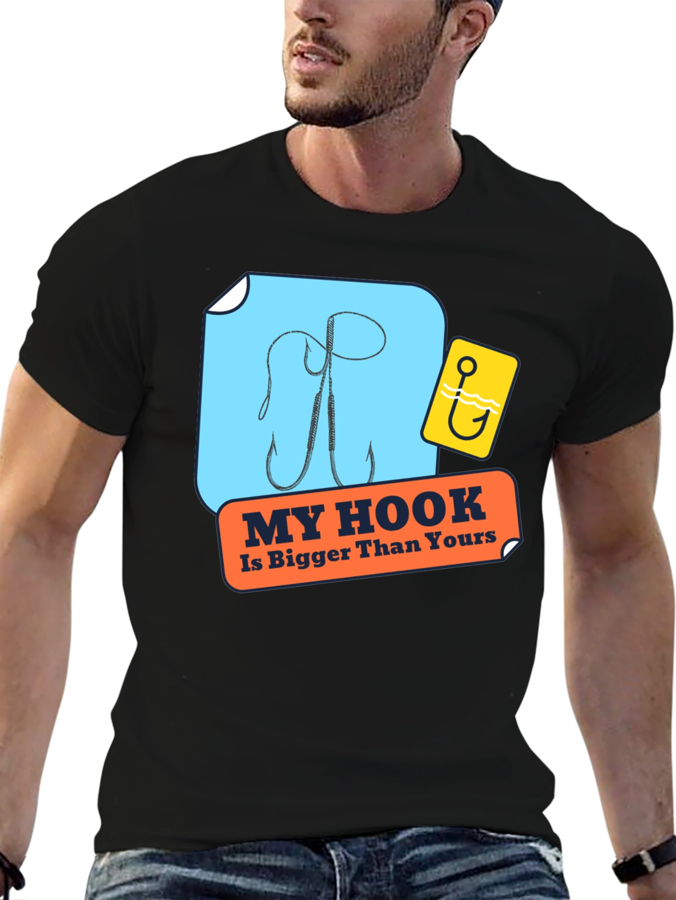 My Hook Is Bigger Than Yours Black T-Shirt