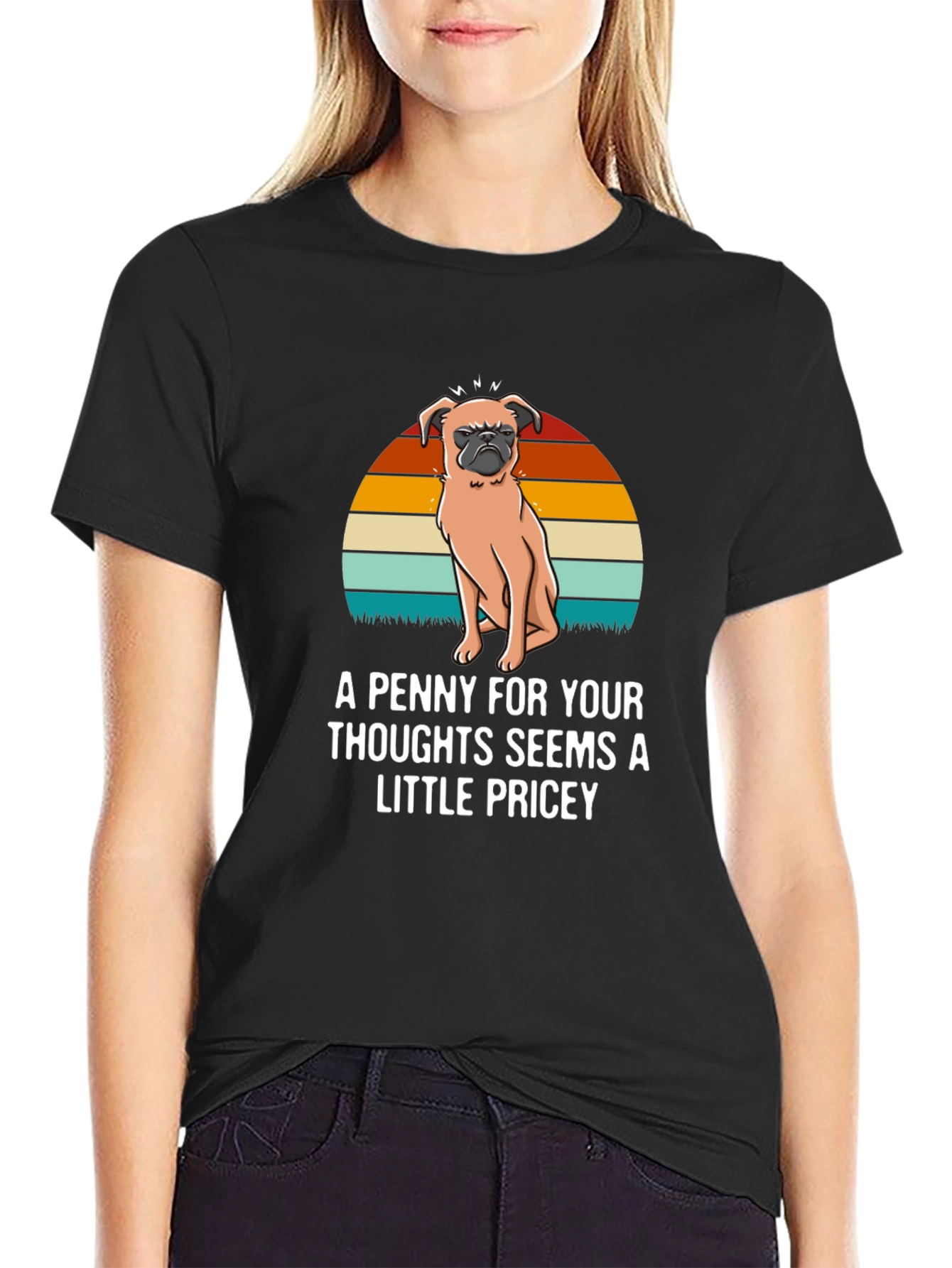 Funny Pug T-Shirt: A Penny For Your Thoughts