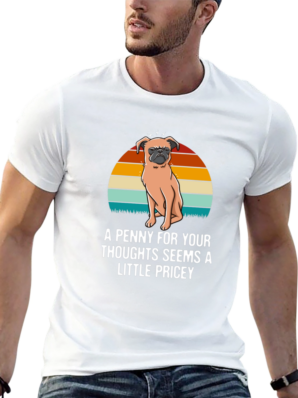 Funny Pug T-Shirt: A Penny For Your Thoughts