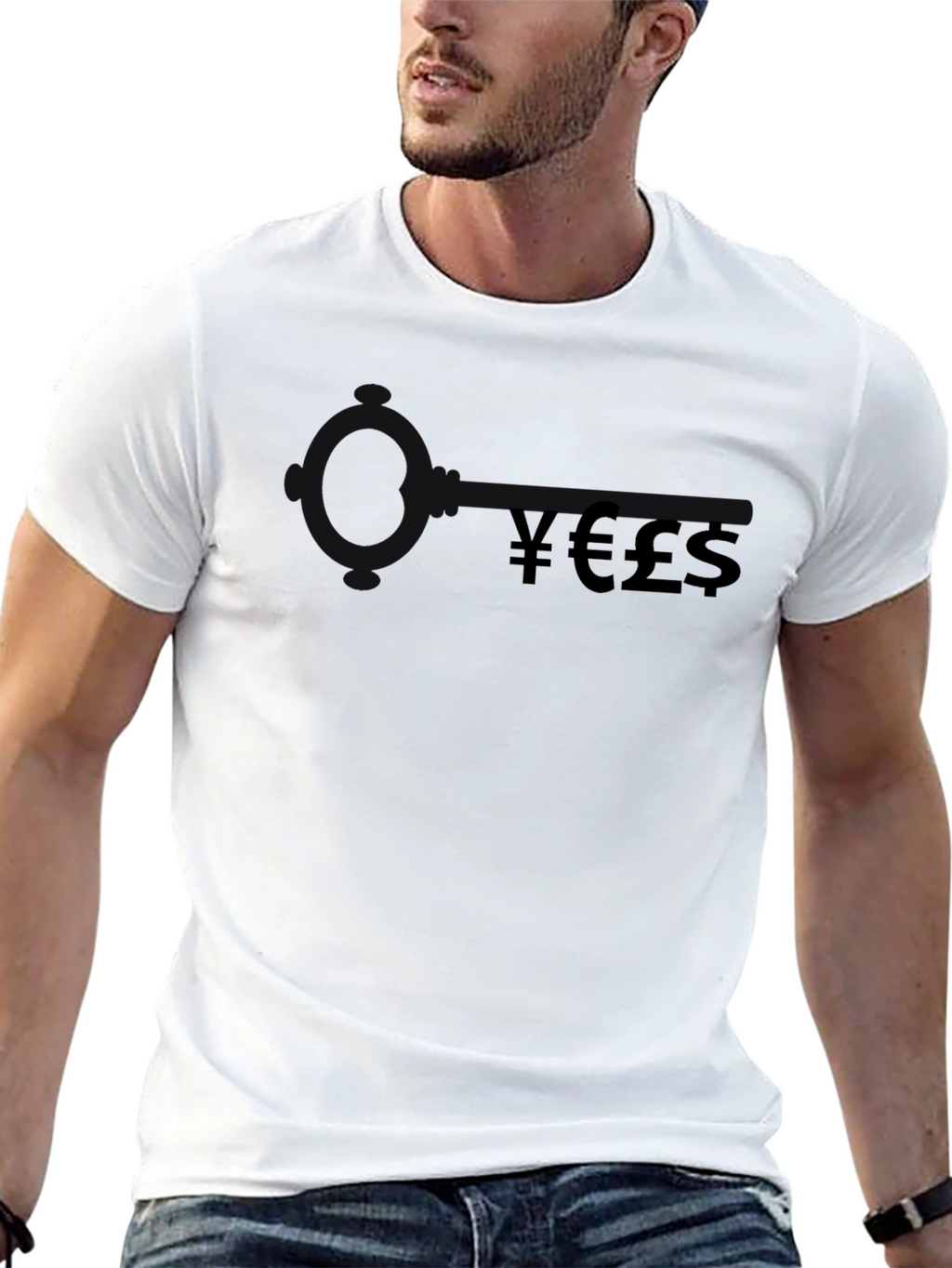 Currency Symbol Black T-Shirt - Mens