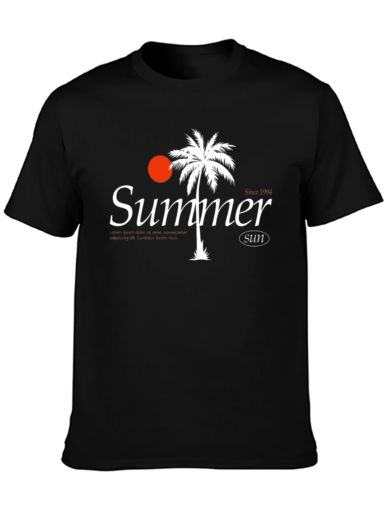 Summer Sun Graphic Tee - Mens Black T-Shirt