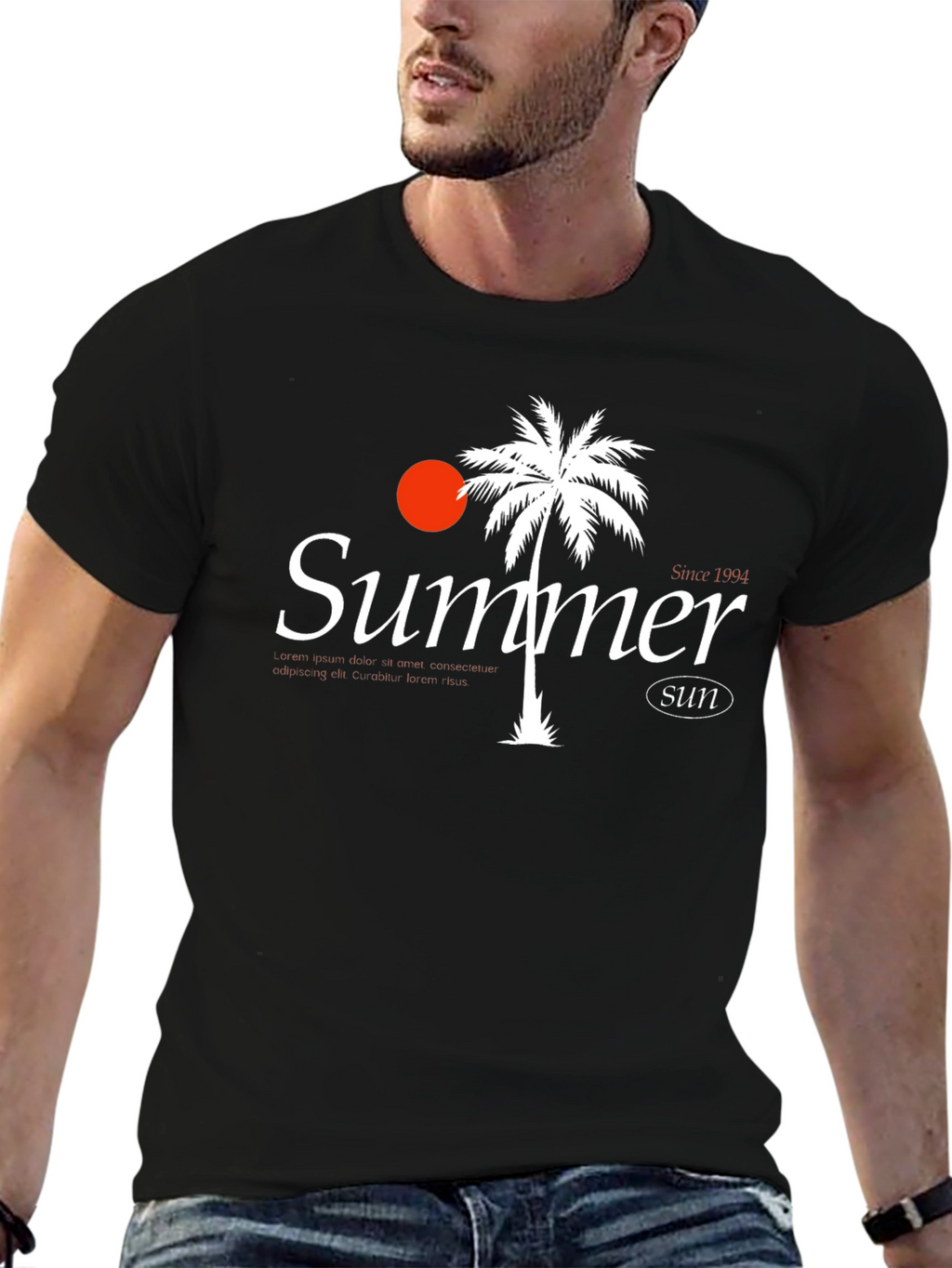 Summer Sun Graphic Tee - Mens Black T-Shirt
