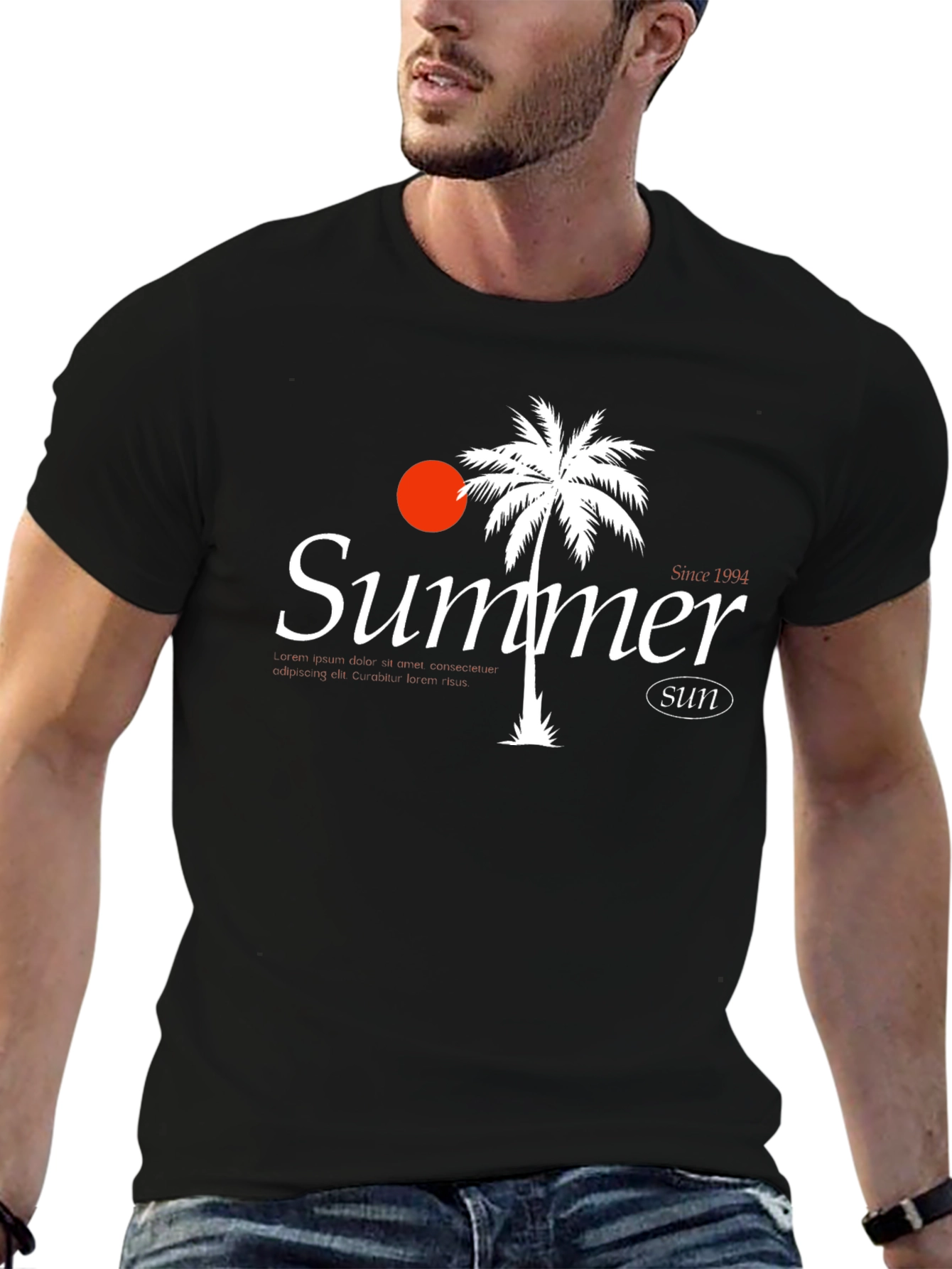 Summer Sun Graphic Tee - Mens Black T-Shirt