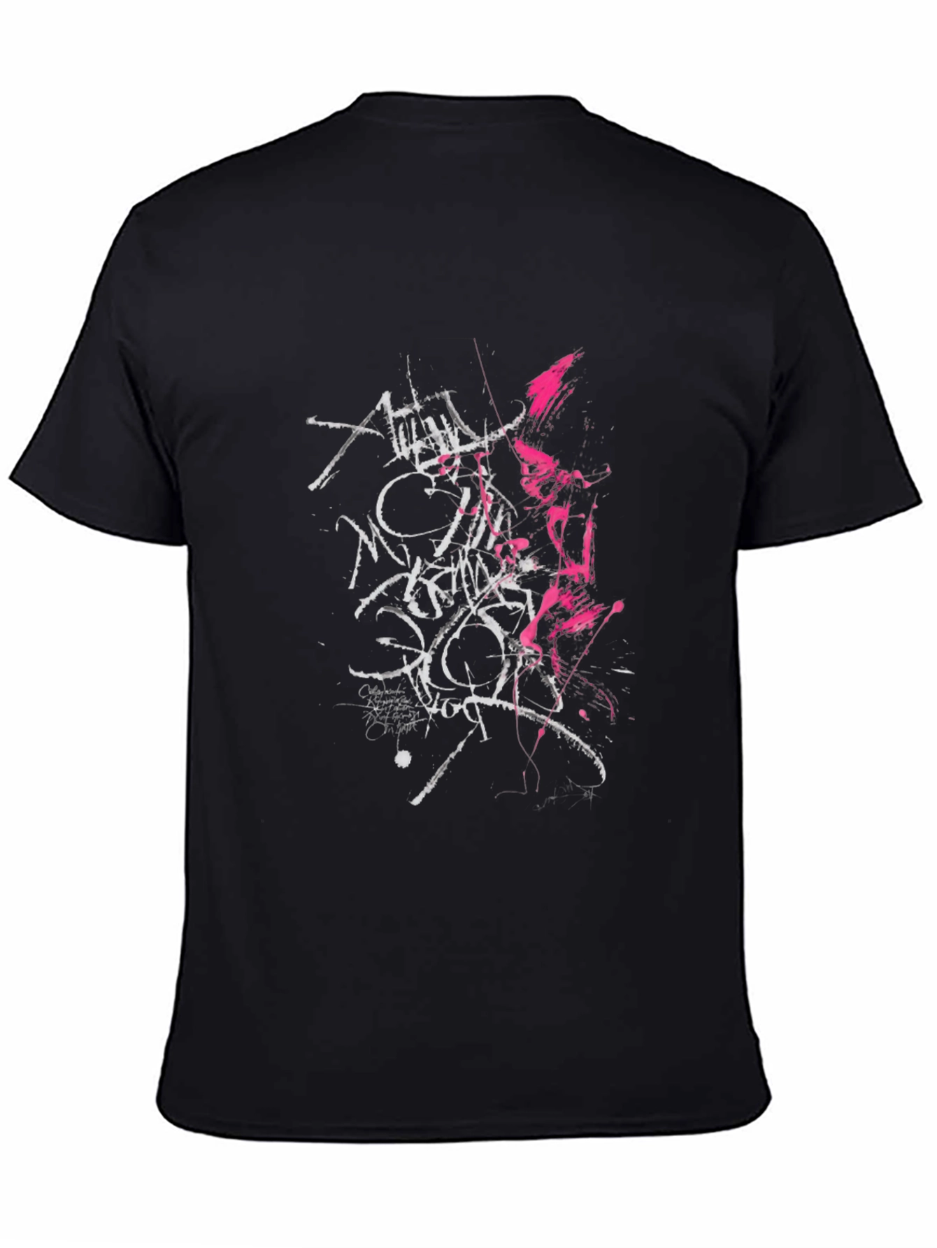 Edgy Graphic Tee: Black T-Shirt with Abstract Print