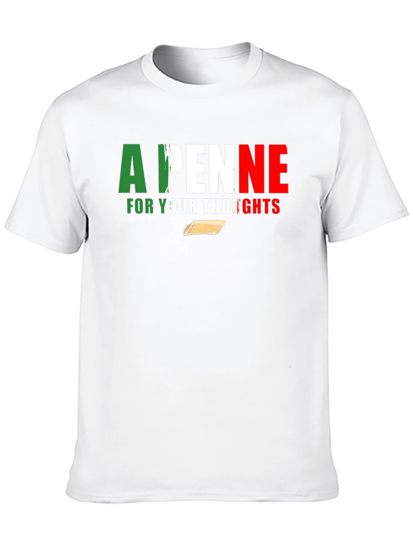 A Penne For Your Thoughts Black Graphic T-Shirt