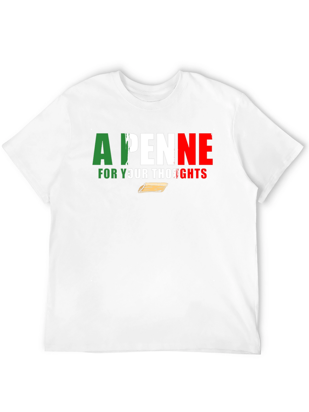 A Penne For Your Thoughts Black Graphic T-Shirt